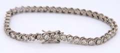 Vintage Sterling Silver Cubic Zirconia Bracelet
