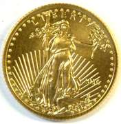 Pristine-perfect Super Gem BU 2016 $5 American Gold Eagle coin