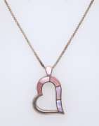 Vintage Italian Sterling Silver Heart Shaped Pendant on Chain