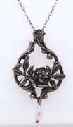 Vintage Sterling Silver Flower Pendant on Chain