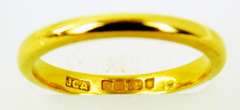 1941 English Solid 22 Karat Gold Band, Size 5.75
