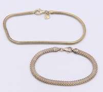 Lot of 2 Vintage Italian 925 Sterling Silver Bracelets
