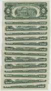 14 Mostly Crisp Unc 1963 Series $2 Red Seal Notes