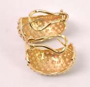 Stunning Studded Hoop Earrings in 14K Yellow Gold