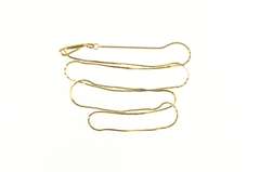 14K Yellow Gold 0.9mm Square Retro Box Simple Chain Necklace