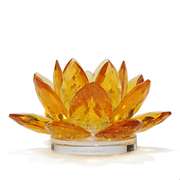 Crystal Gold Lotus Candleholder - Set of 2