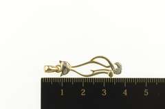 10K Yellow Gold Diamond Eyed Cat Stylized Siamese Kitten Charm/Pendant