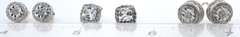 Raised Silver And CZ Earring Set