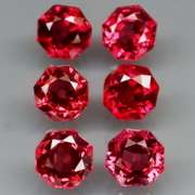 Amazing 3.56ct octagon cut violet red Garnet set