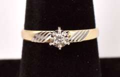 Petite Diamond Ring in Yellow Gold