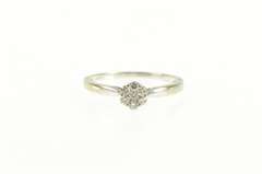 9K White Gold 0.25 Ctw Diamond Flower Cluster Engagement Ring