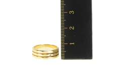 14K Yellow Gold 6.0mm Squared Grooved Pattern Wedding Band Ring