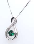 925 Sterling Silver Gemstone Pendant on Chain Necklace