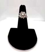 Glimmering Platinum Diamond Cluster Ring