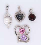 Group Lot of 4 Sterling Silver Pendants