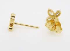 Rare Tiffany & Co Fleur de Lis 18k Yellow Gold Diamond Earrings