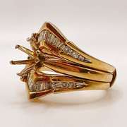 14kt Solid Yellow Gold & Diamond Semi Mount Ring