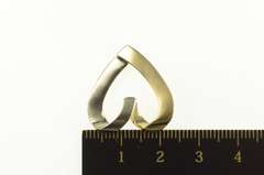 10K Yellow Gold Two Tone Squared Loop Heart Love Romantic Pendant