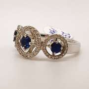 14kt Gold, Blue Sapphire, & Diamond Ring