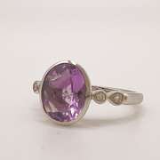 14kt Gold, Amethyst, & Diamond Cocktail Ring