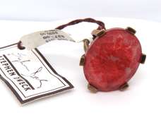 Stephen Dweck Rock Crystal Triplet Black Coral Gemstone Ring