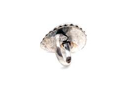 Jasper Tear-Drop Shaped Statement Ring in Tibetan Silver Rope Design