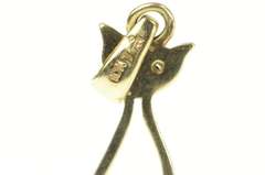10K Yellow Gold Diamond Eyed Cat Stylized Siamese Kitten Charm/Pendant