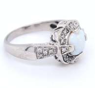 Wonderful White Gold opal and Diamond Cocktail Ring