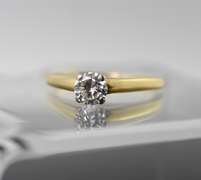 Pretty 55 point Diamond 18K Engagement Ring