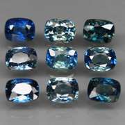 Rich blue 3.42ct cushion cut Sapphire set
