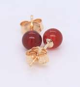 Beautiful Yellow Gold Carnelian Stud Earrings