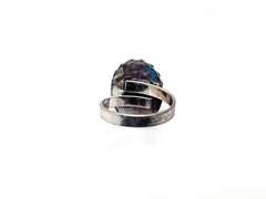 Oval Malachite Tibetan Silver Rope Ring