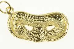 14K Yellow Gold 3D Masquerade Mask Secret Symbol Charm/Pendant