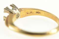 14K Yellow Gold Vintage NOS 1950's 4.4mm Engagement Setting Ring