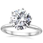 CERTIFIED 4.00 CT DIAMOND MOISSANITE (D COLOR/VVS) SOLITAIRE PT900 WEDDING RING