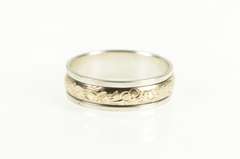 Sterling Silver 6.2mm Floral 14k Gold Filled Wedding Band Ring
