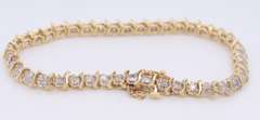 Powerful Yellow Gold III Set Diamond Bracelet