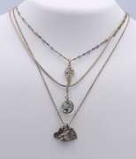 Group Lot of 3 Vintage 925 Sterling Silver Necklaces