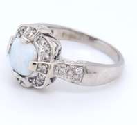 Wonderful White Gold opal and Diamond Cocktail Ring