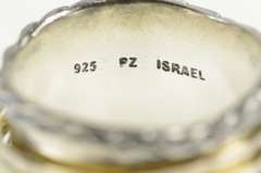 Sterling Silver Two Tone Ornate Natural Vine Spinner Band Ring