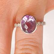 14kt Gold, Amethyst, & Diamond Cocktail Ring