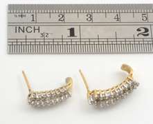 Diamond Cluster J Hoop Earrings