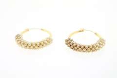Contemporary 18kt Pearl Hoop Earrings
