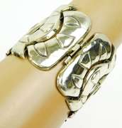 Rare Fred Davis, Mexico Sterling Amethyst Wide Bracelet