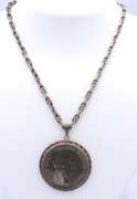 Vintage Juliana Regina 1975 Coin Pendant on Fancy Chain