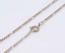 Vintage Sterling Silver Figaro Chain Necklace