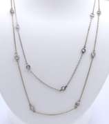 Lot of 2 Sterling Silver Cubic Zirconia by Yarb Necklaces