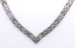 Vintage Sterling Silver Italian Flat V Necklace