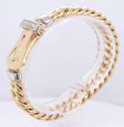 Incredible Two Tone Diamond Buckle Curb Link Bracelet