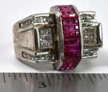 Bold And Striking CZ And Ruby Ring